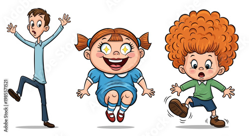 Children Playing Happy Together Outside.