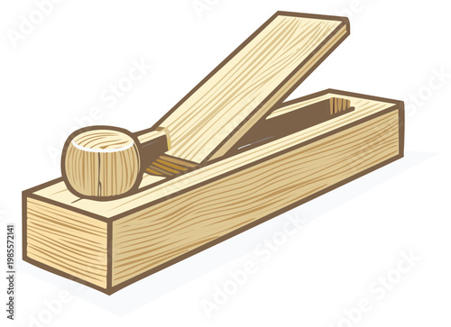 Wooden tool for shaving wood planks and crafting detailed wooden objects