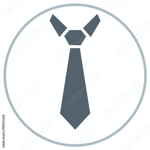 Gray necktie vector icon representing business professionalism and formal attire
