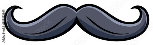 Cartoon Gray Mustache Comic Character Facial Hair Illustration Symbol Decorative Design Element