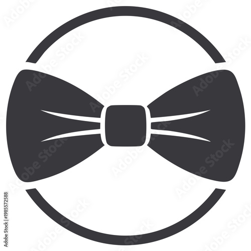 Bowtie silhouette in a circle elegant male accessory formal wear necktie symbol of sophistication and style