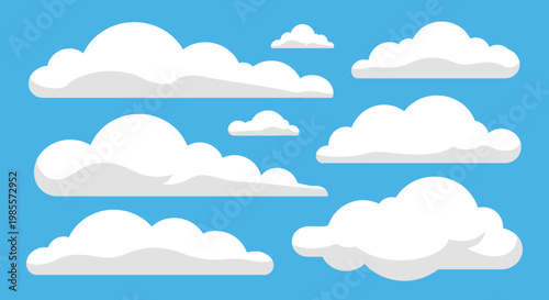 White clouds in blue sky.