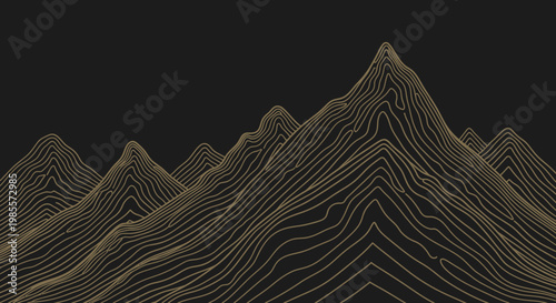 Brown mountain range graphic design element.