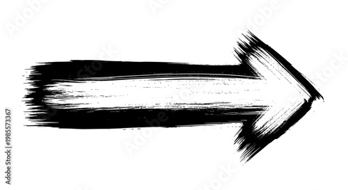 Black Brush Arrow Right Direction Sign.