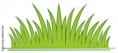 Vibrant green grass blades vector illustration fresh nature plant design element
