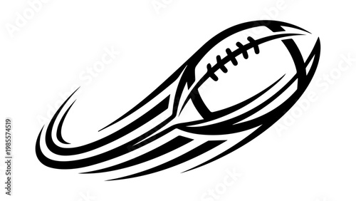 American football with tribal flames and speed trails ball sport football illustration competition