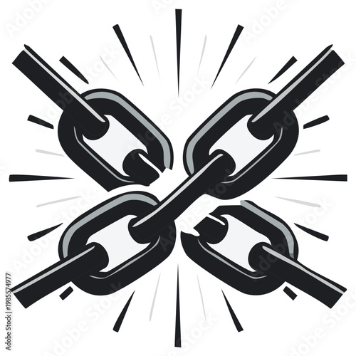 Broken Chain Symbol of Freedom or Independence Represents Overcoming Challenges