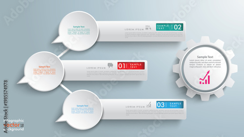 Business Process Infographic with Input Output Workflow and KPI Analysis