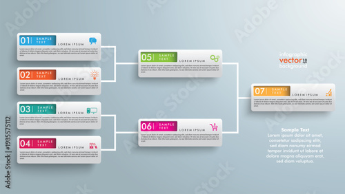 Business Decision Tree Infographic with Workflow Process Diagram