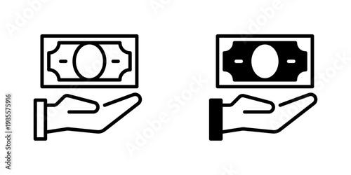Salary Vector Line Icon for Business and Finance