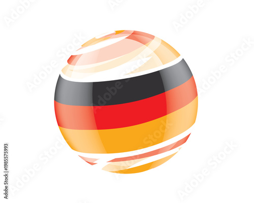 Artistic sphere with flag. Stylized sphere with German colors and artistic textures