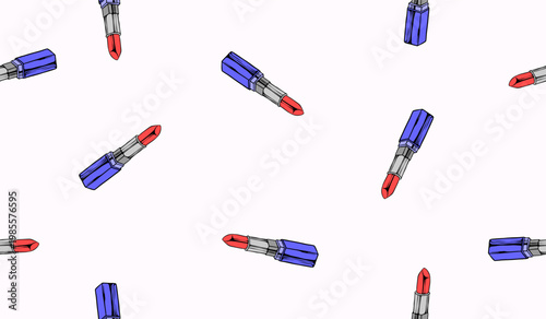 Cute lipstick pattern background vector design