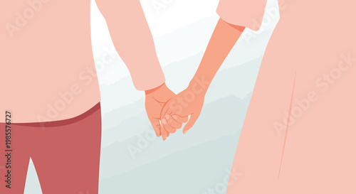 Close up of two people holding hands showing connection and support.