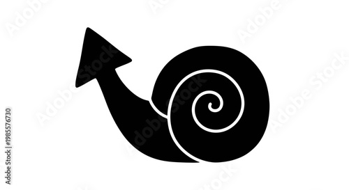 Black snail icon with arrow logo.