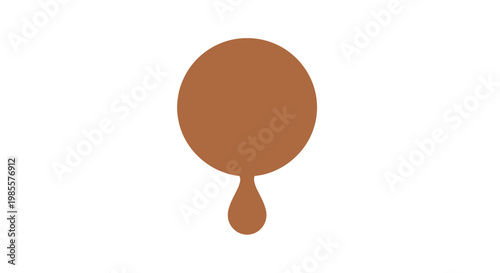 Brown Liquid Droplet Falling from Sphere.