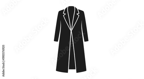 Black Coat with White Trim Illustration.