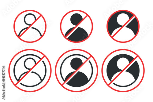 Account Block Icon. Access Denied and User Restriction. Vector Illustration