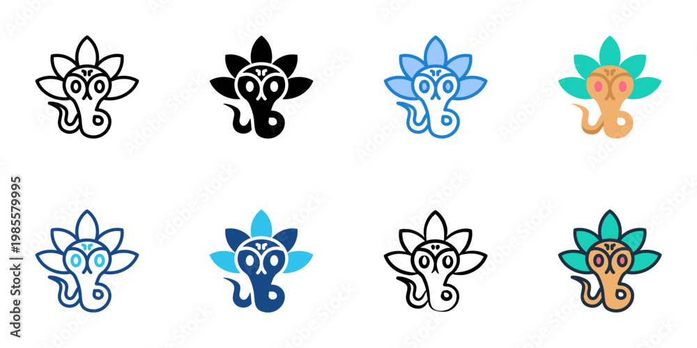 Fototapeta premium Om symbol icons set multiple style collection. Editable stroke 