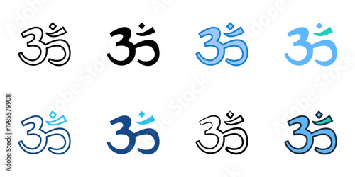 Kundalini icons set multiple style collection. Editable stroke 

