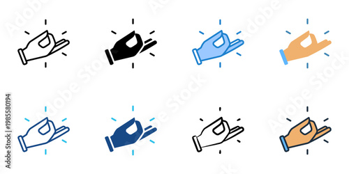 Mudras icons set multiple style collection. Editable stroke 
