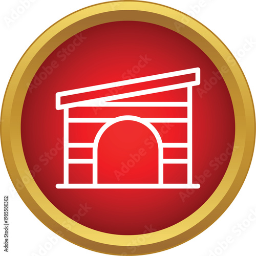 Doghouse, kennel icon representing pet animal shelter