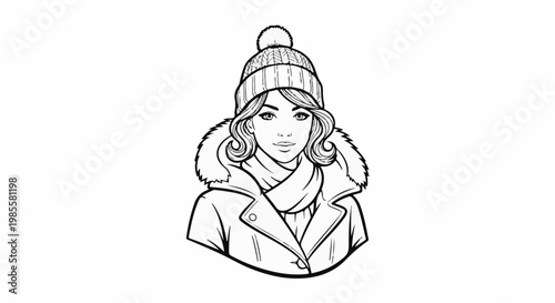 Woman wearing a winter hat and fur-lined coat