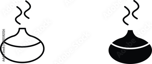 Aroma Diffuser Icons, Essential Oil Vaporizer Symbols, Humidifier Line Art, Black and White Air Freshener Graphics, Modern Wellness Device Vector Set