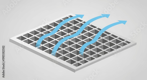 Air flow through a ventilation grid.