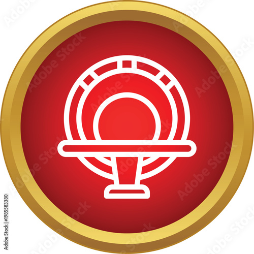 Roulette table symbol icon within a red circle representing casino gambling