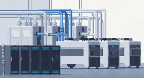 Industrial machinery and equipment in operation.