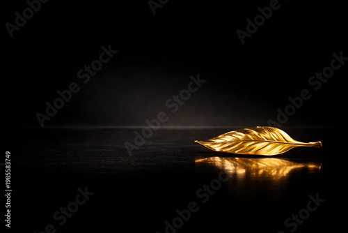 Polished 24k gold leaf on dark studio, ESG sustainability and organic growth concept