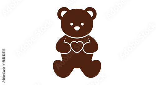 Chocolate Teddy Bear with Heart Decoration.