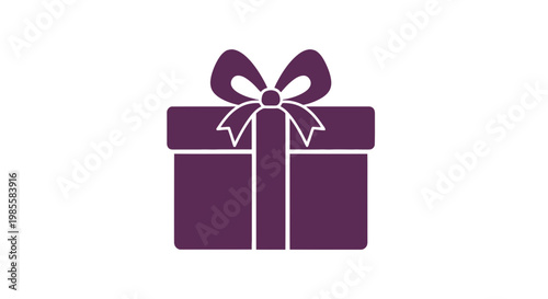 Purple Gift Box with White Ribbon.