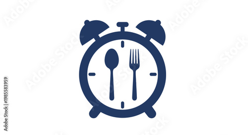 Alarm Clock with Spoon and Fork.