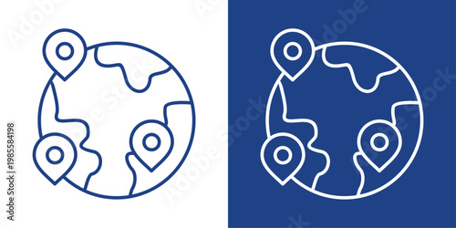 Worldwide Access Blue And White Icon Style Collection