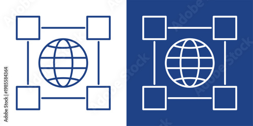 System Interoperability Blue And White Icon Style Collection