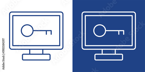 User Access Blue And White Icon Style Collection