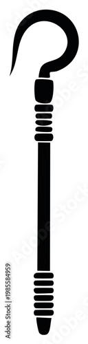 Egyptian Crook and Flail Symbol Ancient Artifact Black Silhouette