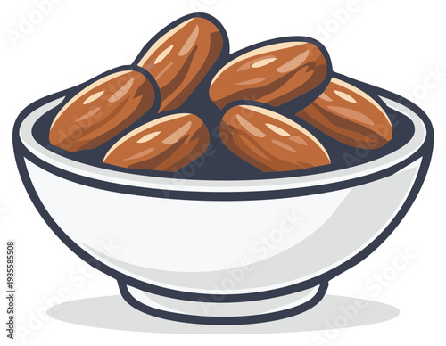 Fresh Dates in a White Bowl Healthy Fruit Snack