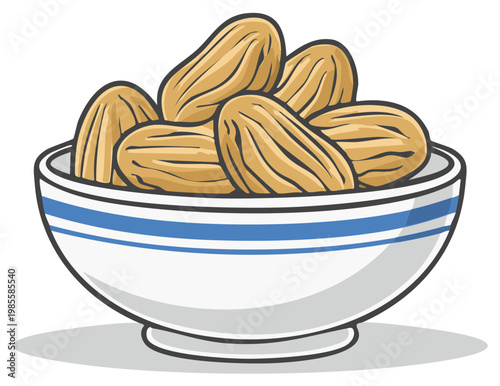 Bowl of healthy nuts on a clean background