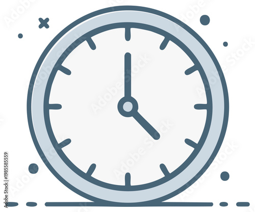 Stylized clock icon for tracking time schedules and productivity
