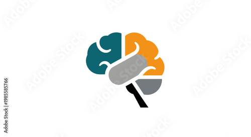 Abstract Brain Icon, Psychology, Mind, Intelligence, Thinking, Ideas, Cognitive, Mental Health