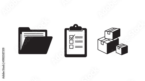 Business organization and logistics icons