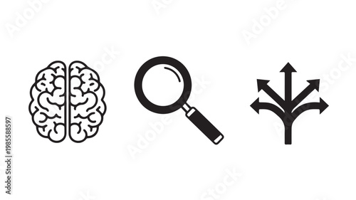 Brainstorming and Investigation Concept Icons
