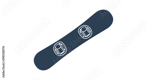 Navy Blue Snowboard with White Logos.