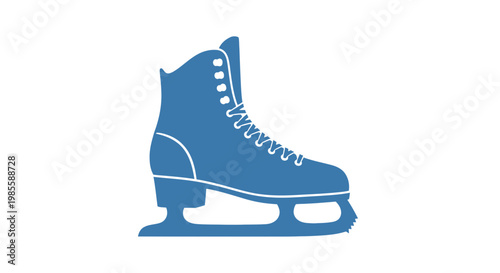 Blue Ice Skate with White Laces.