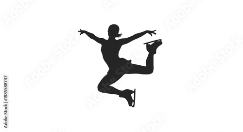 Silhouette of a person jumping freely.