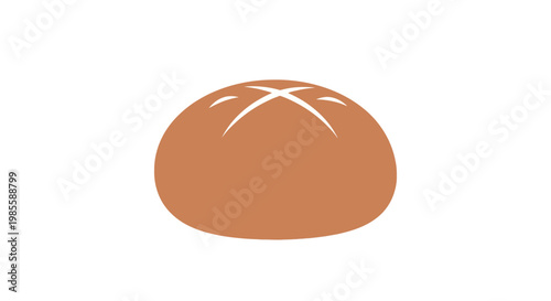 Freshly Baked Brown Bread on White.