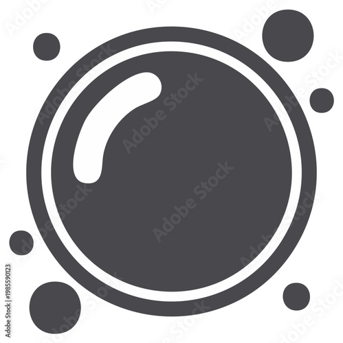 Soap Bubble Icon Vector Illustration with Small Bubbles Around