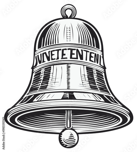 Historic Bell with Juneteenth Engraving Symbolizing Freedom and Celebration
